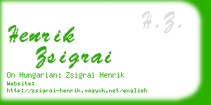 henrik zsigrai business card